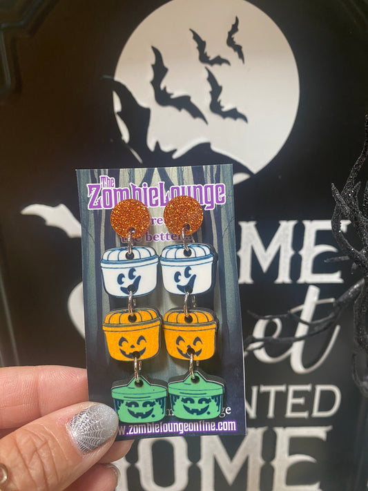 Retro Halloween Bucket Earrings