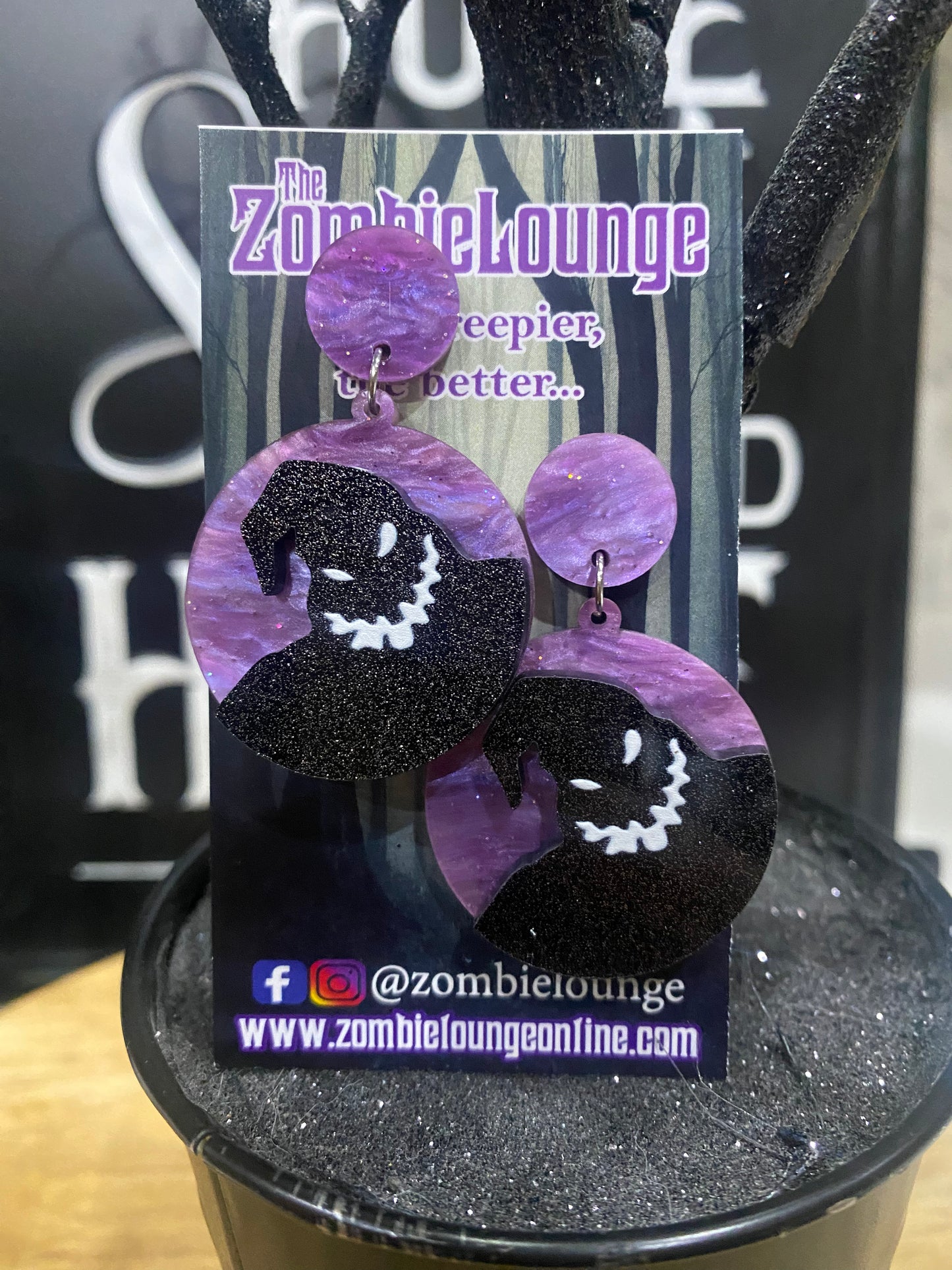 Oogie Purple Moon Earrings