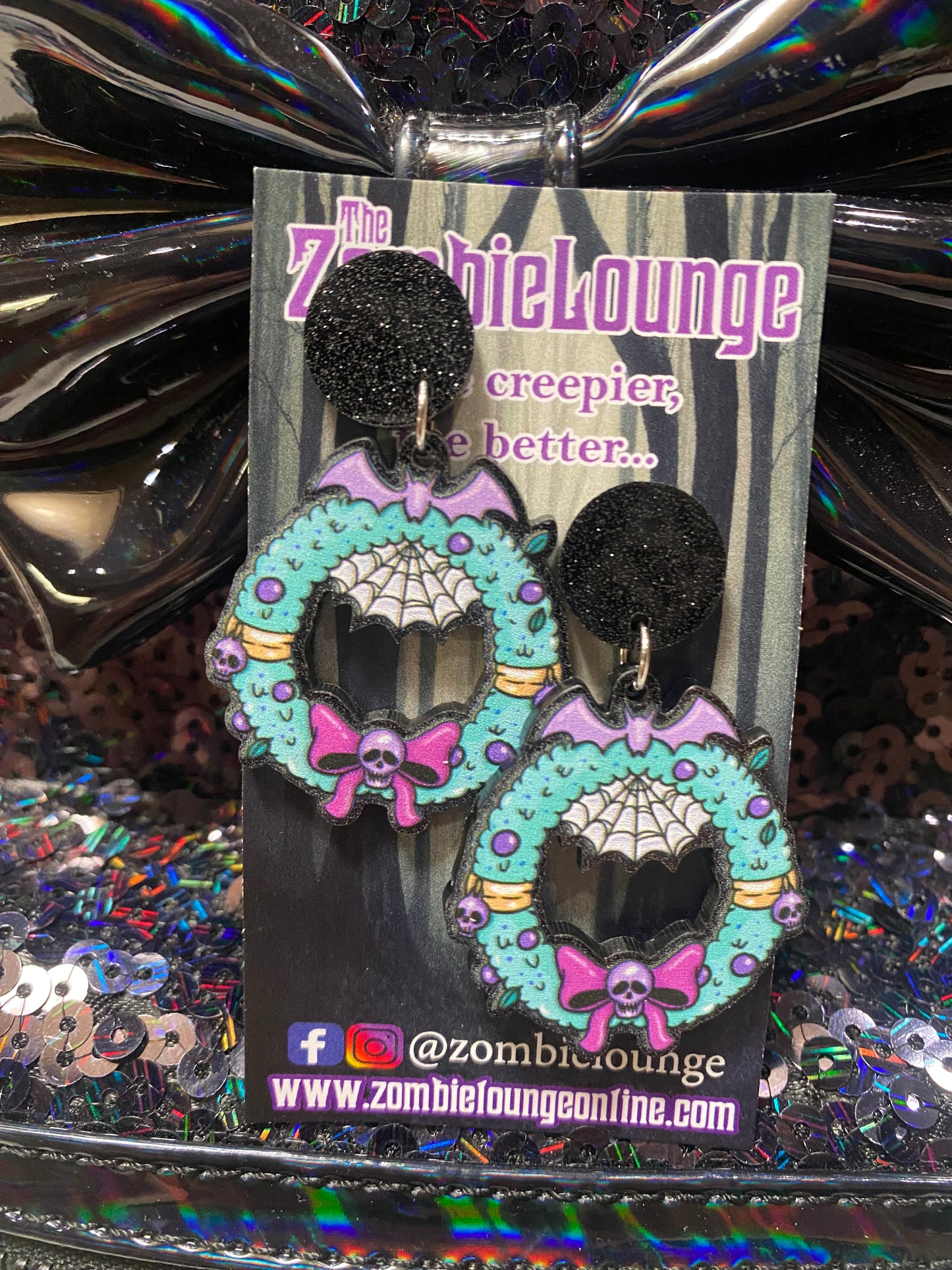 Spooky Wreath Earrings