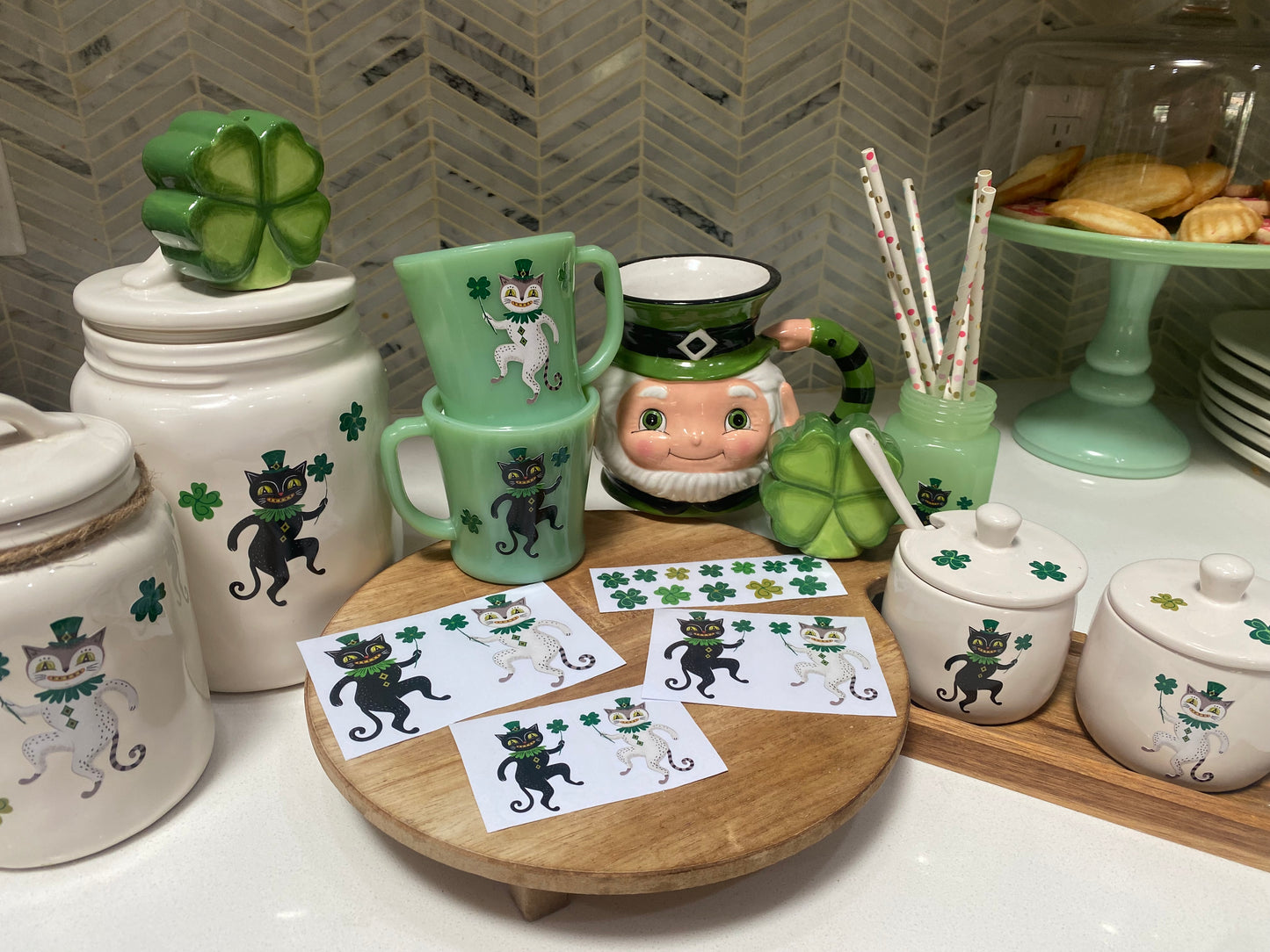 Johanna Parker Design Lucky Cats and Clovers Decals