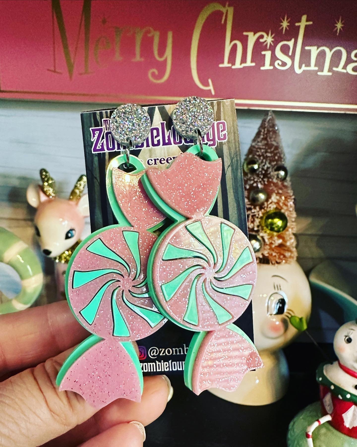 Pastel Mint Candy Earrings