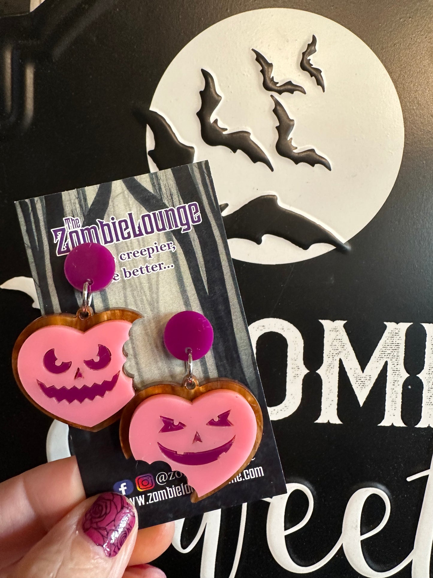 Valloween Heart Cookie Earrings