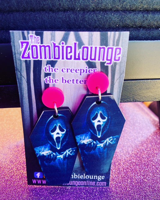 Coffin Scream Ghost Earrings