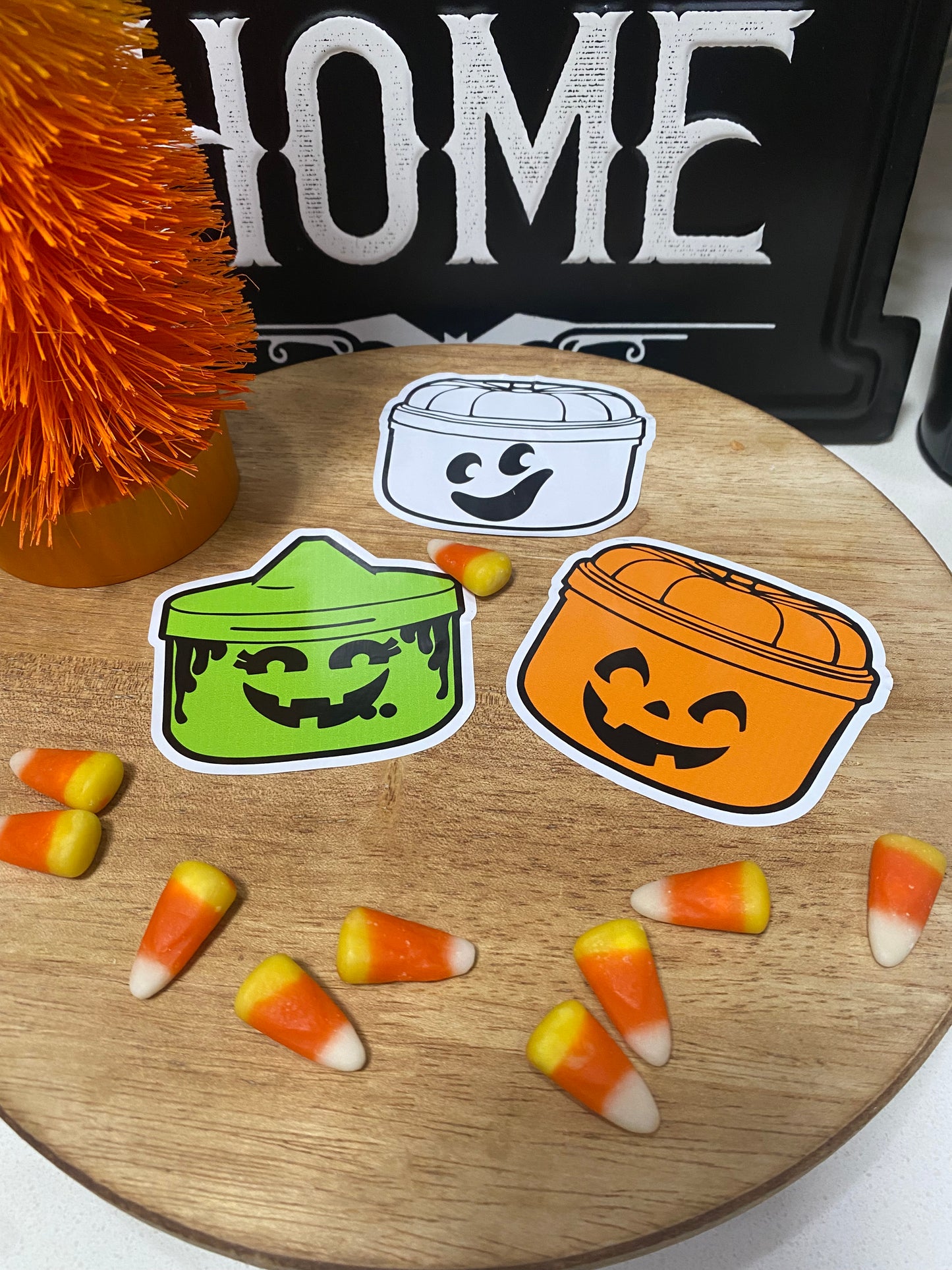 Retro Halloween Bucket Sticker Set