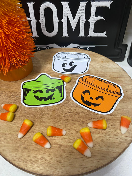 Retro Halloween Bucket Sticker Set