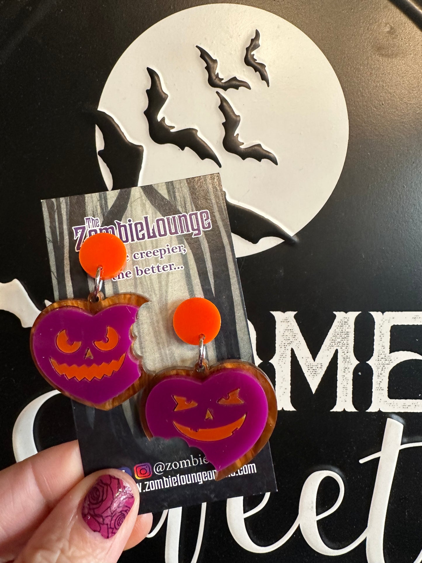 Valloween Heart Cookie Earrings