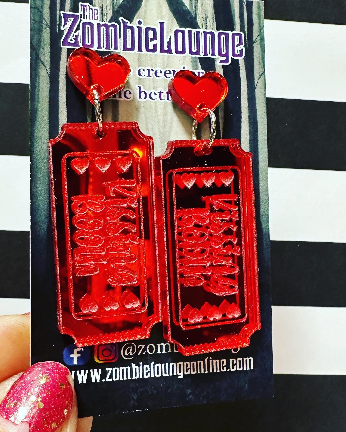 Valentines Tickets Earrings