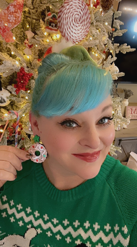 Christmas Glitter Doughnut Earrings