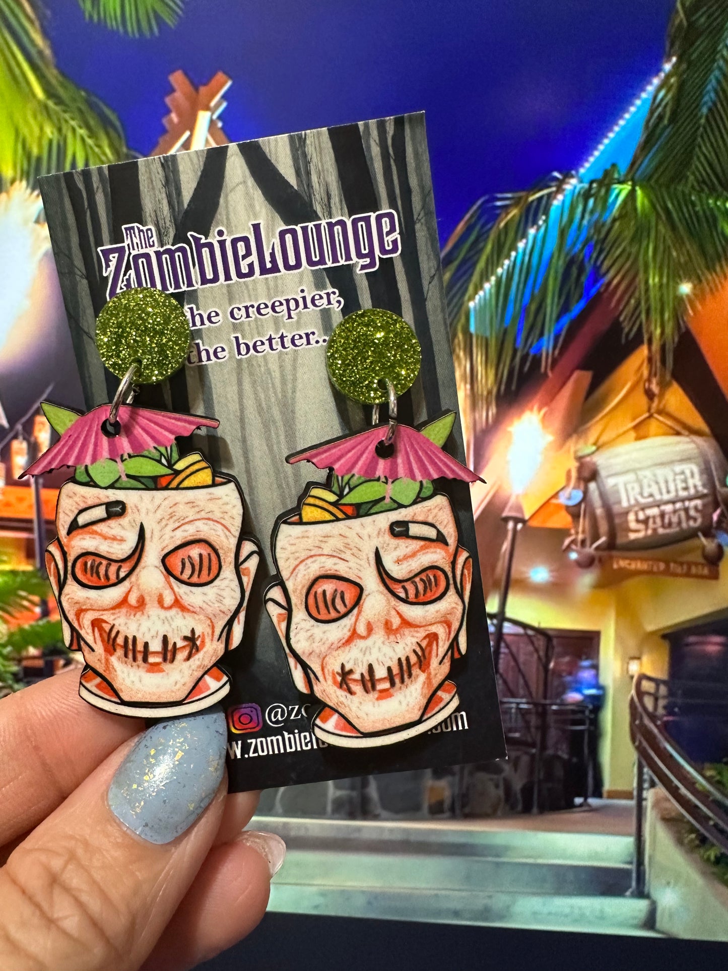 Spooky Tiki Mug Earrings