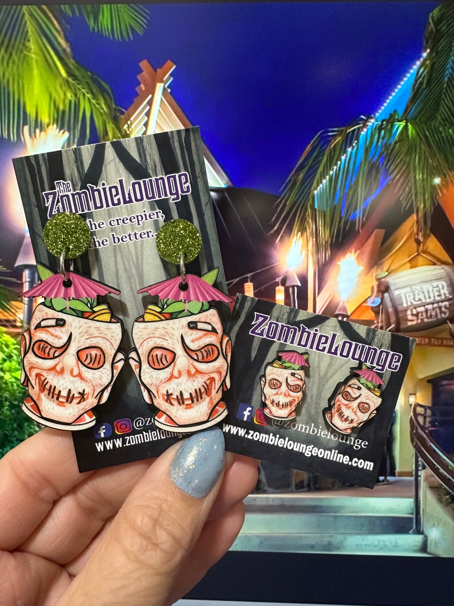 Spooky Tiki Mug Earrings