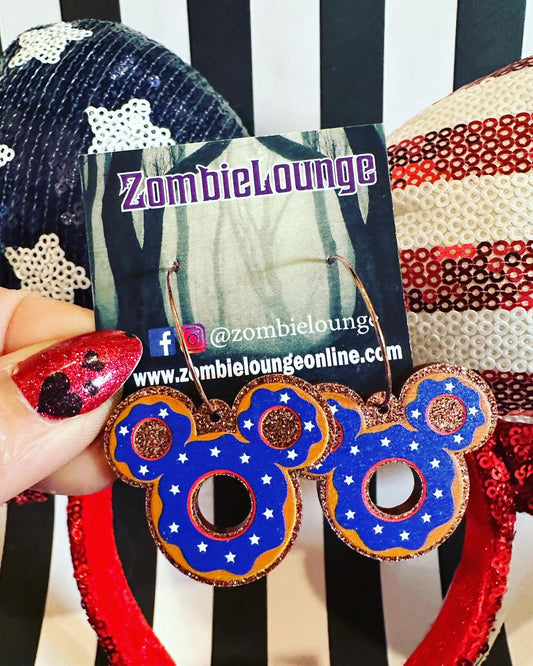 July Americana Mouse Hoops