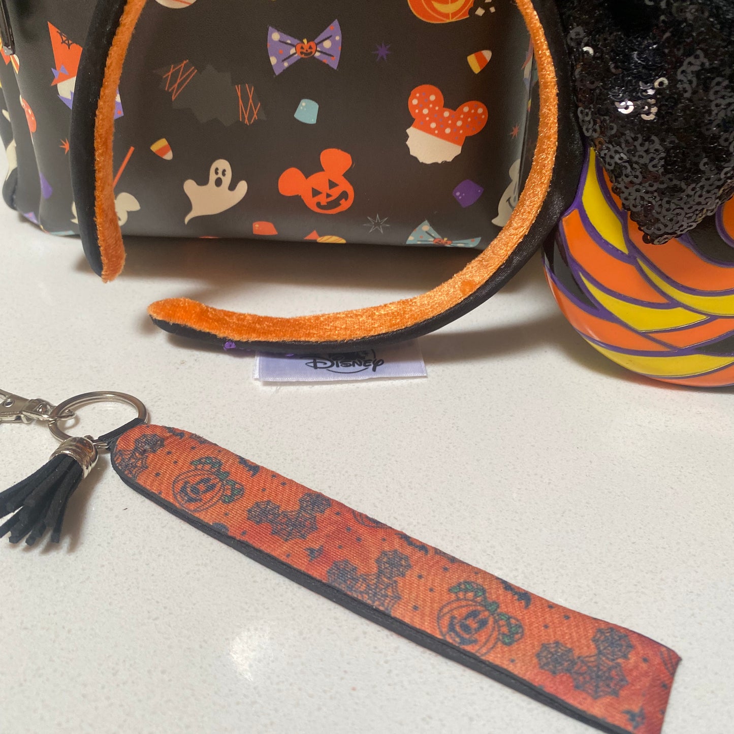 Halloween Mickey Wristlet Keychain