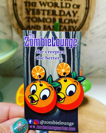 Orange Bird Earrings