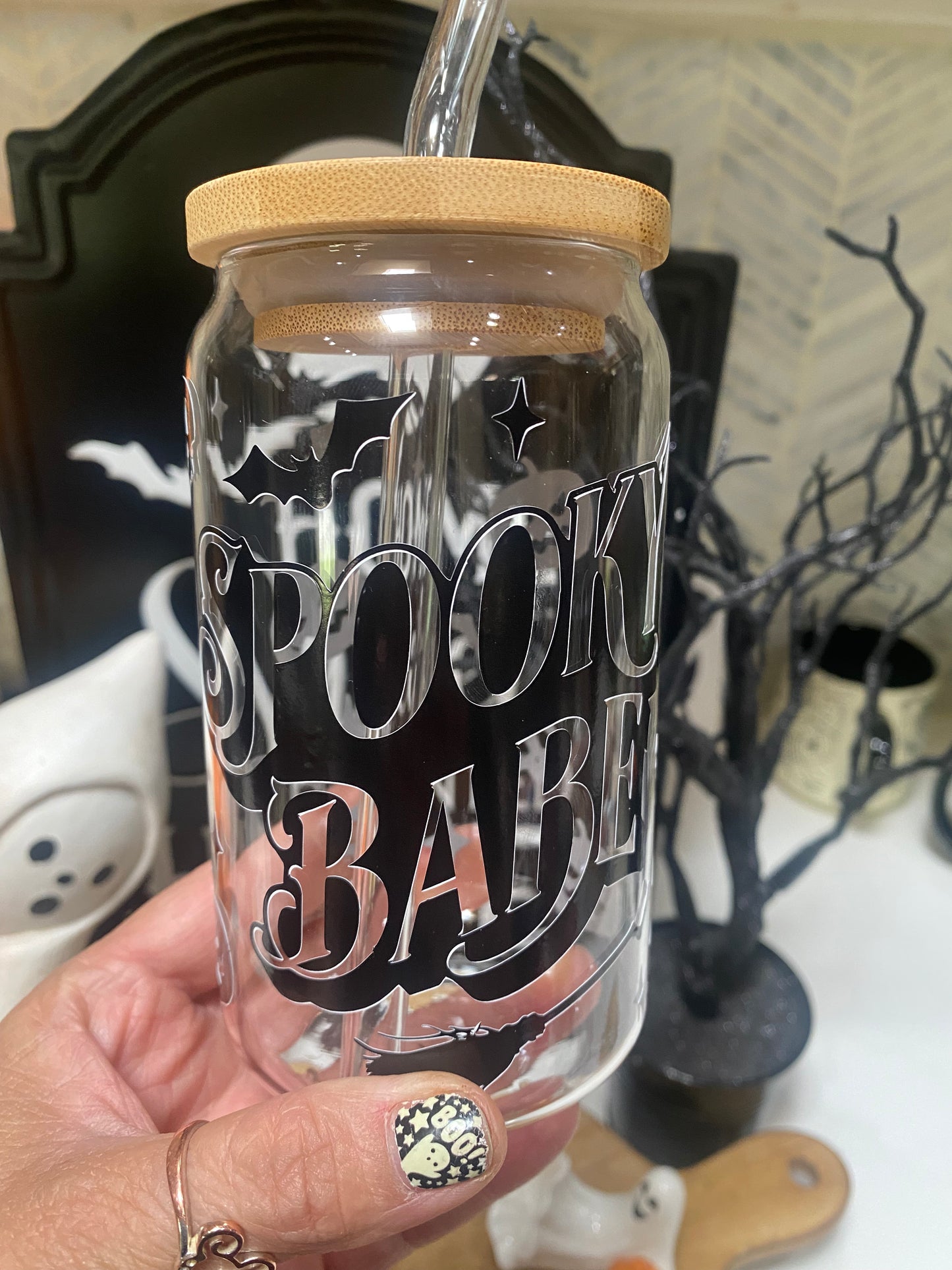 Spooky Babe Iced Coffee Glass