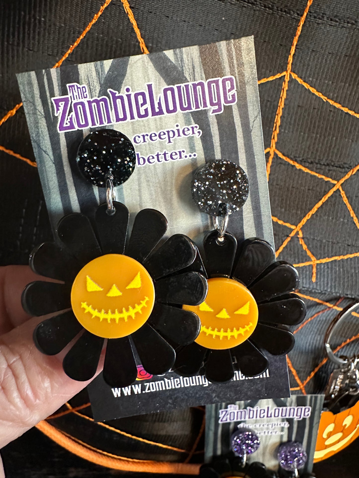 Flower Jack O’ Lantern Earrings