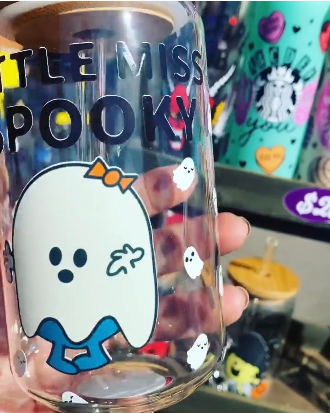 Little Miss Spooky Iced Coffee Glass