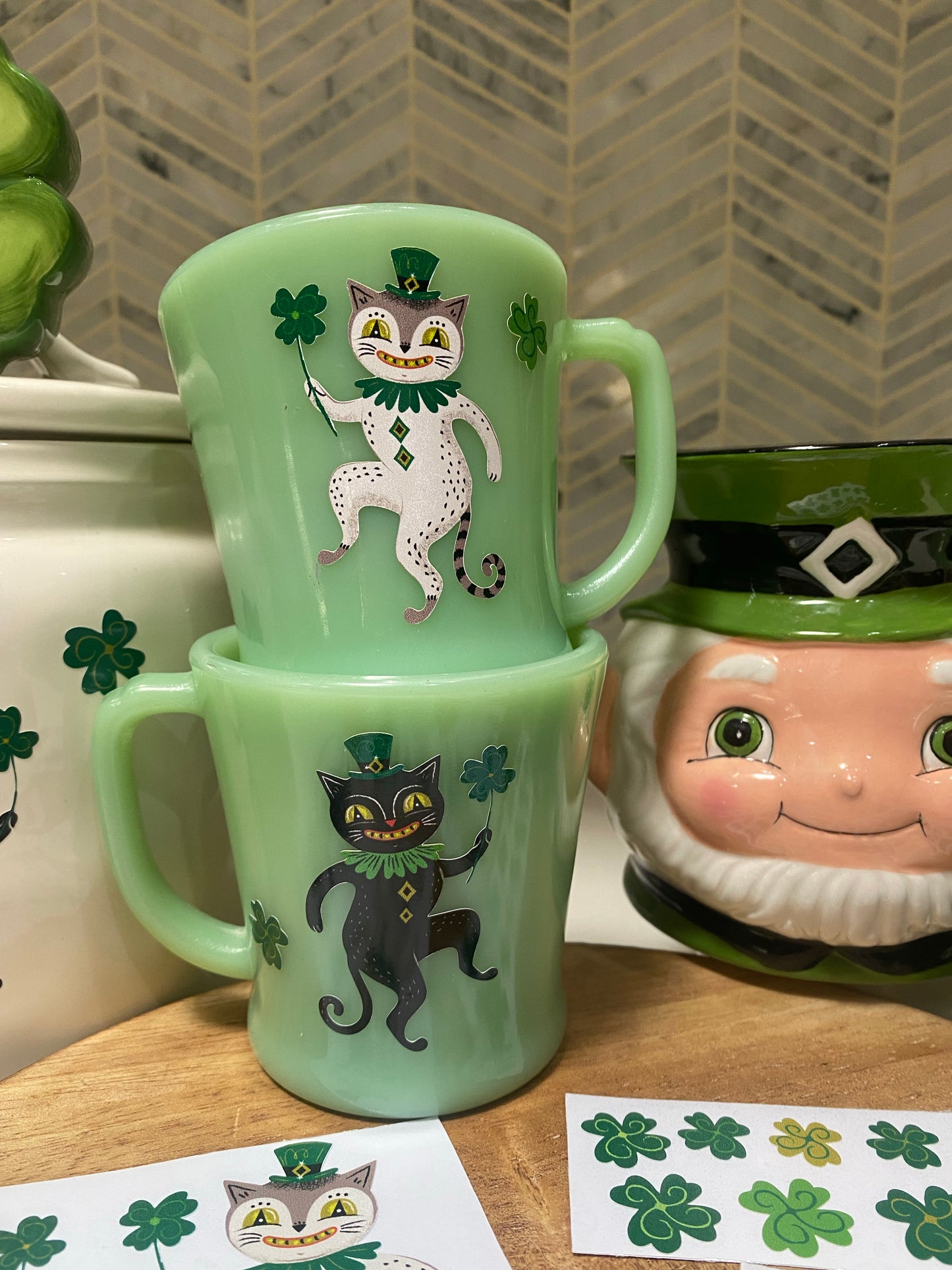 Johanna Parker Design Lucky Cats and Clovers Decals