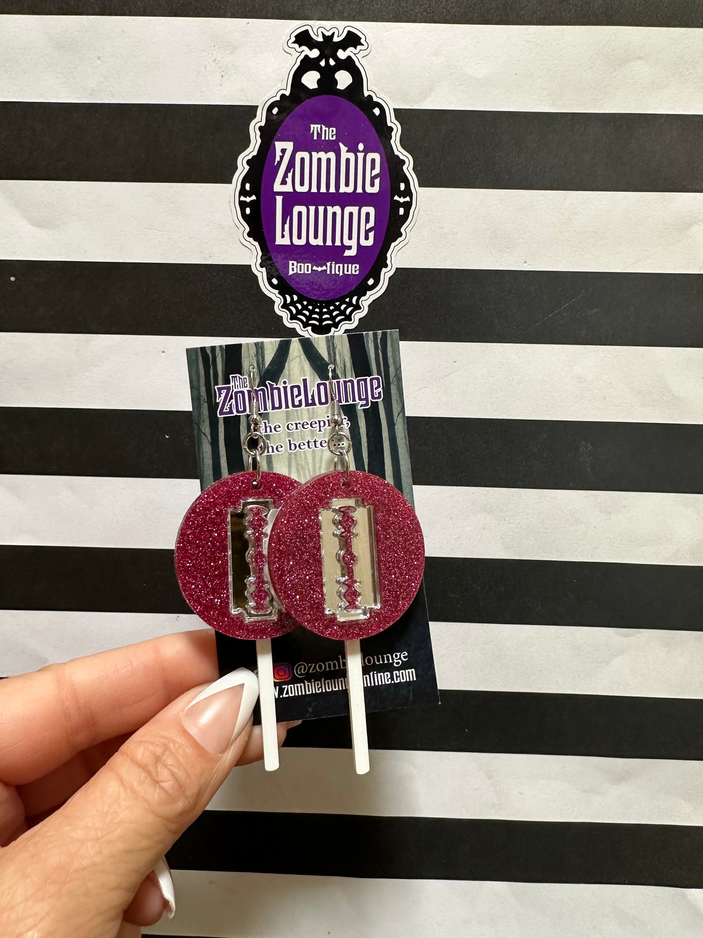 Lollipop Razor Blade Earrings