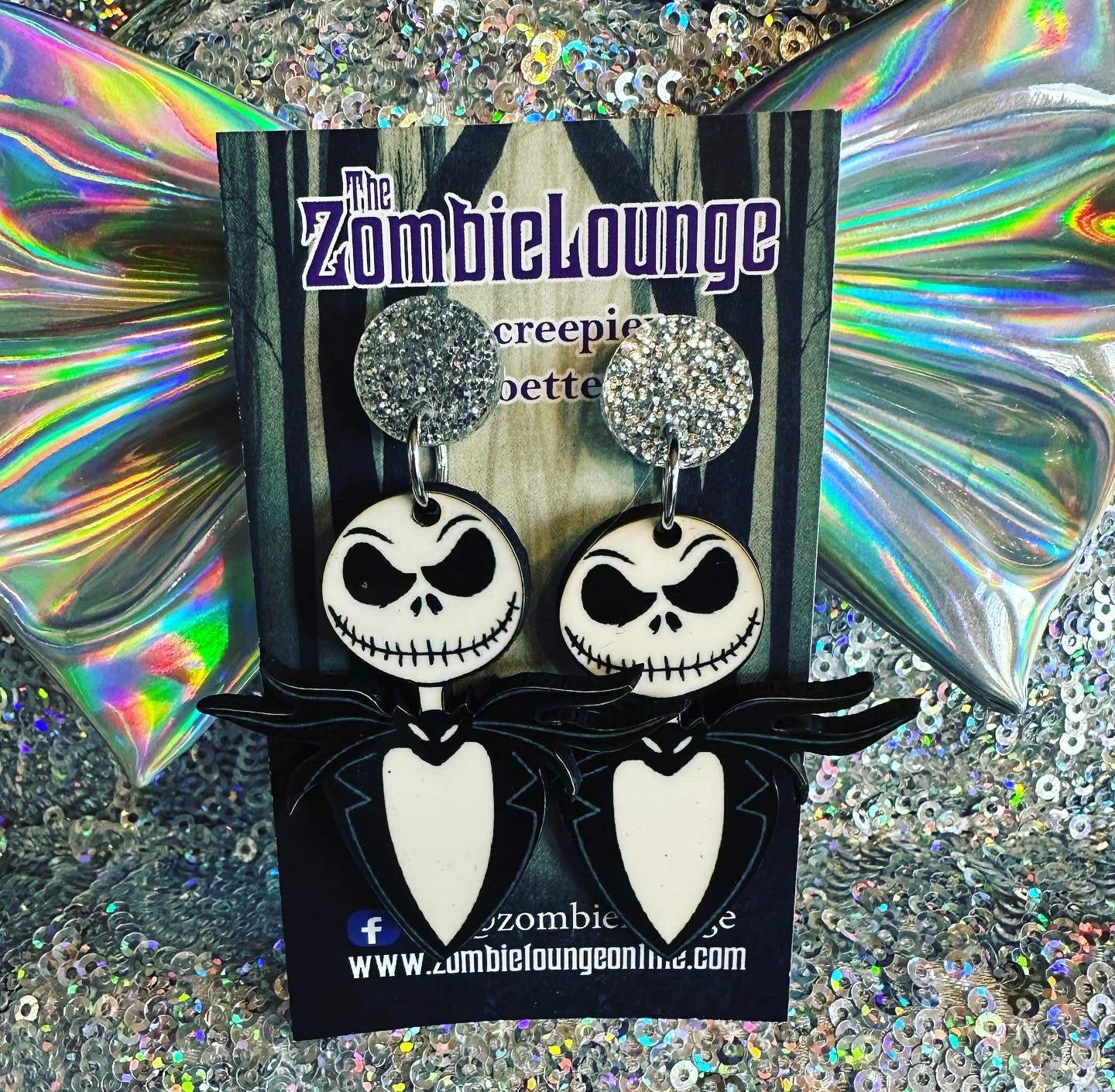 Jack and Sally Glitter Earrings