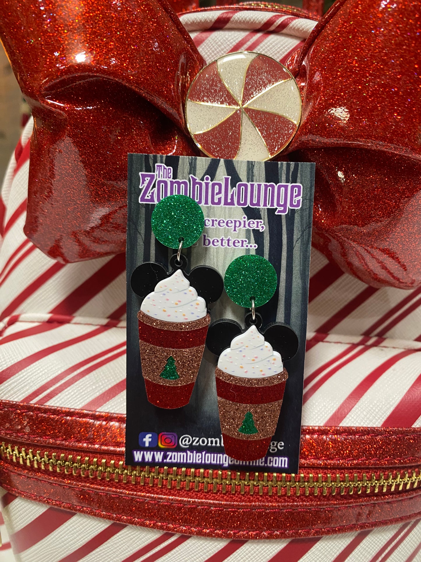 Christmas Mouse Latte Earrings