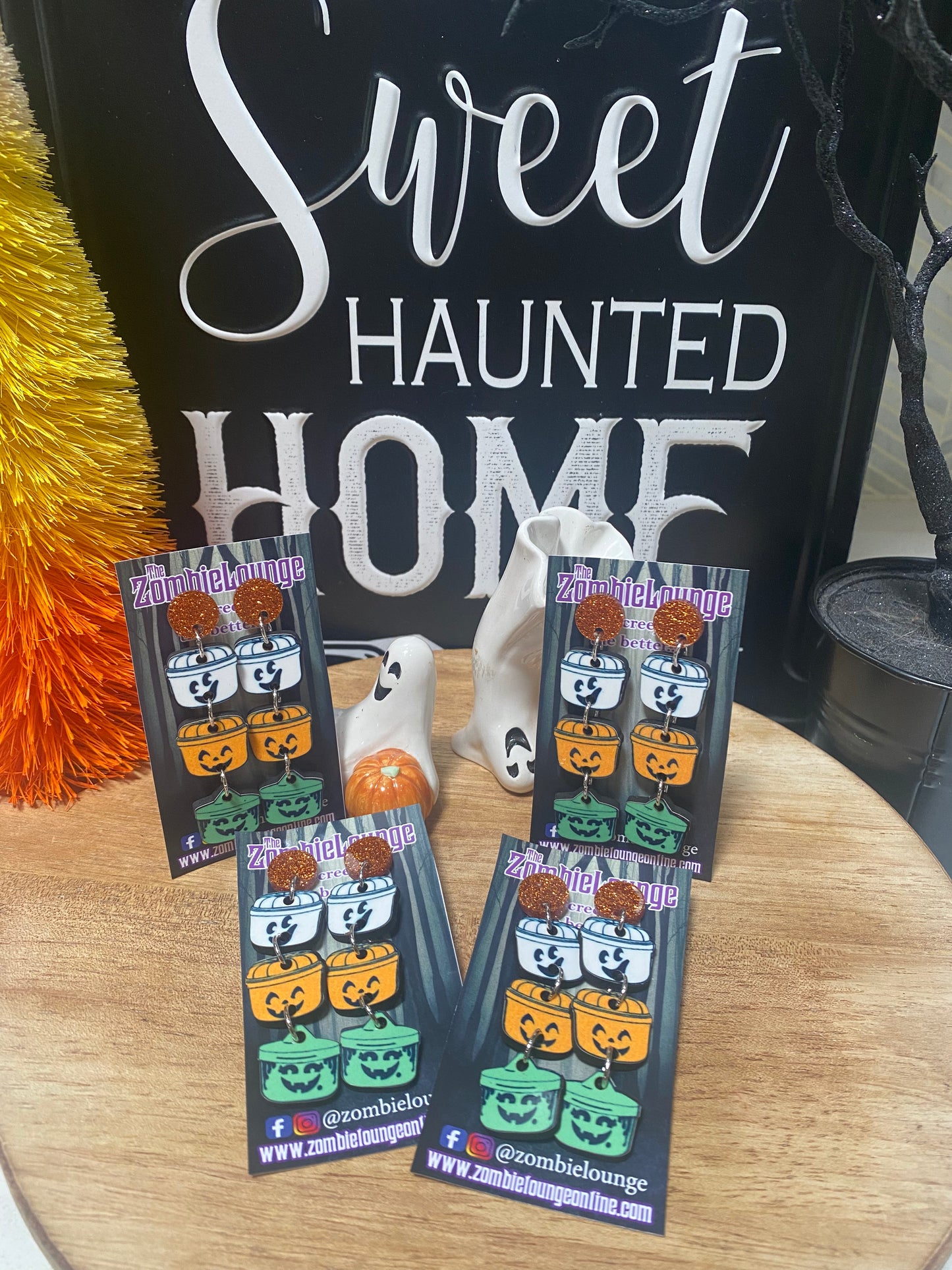 Retro Halloween Bucket Earrings