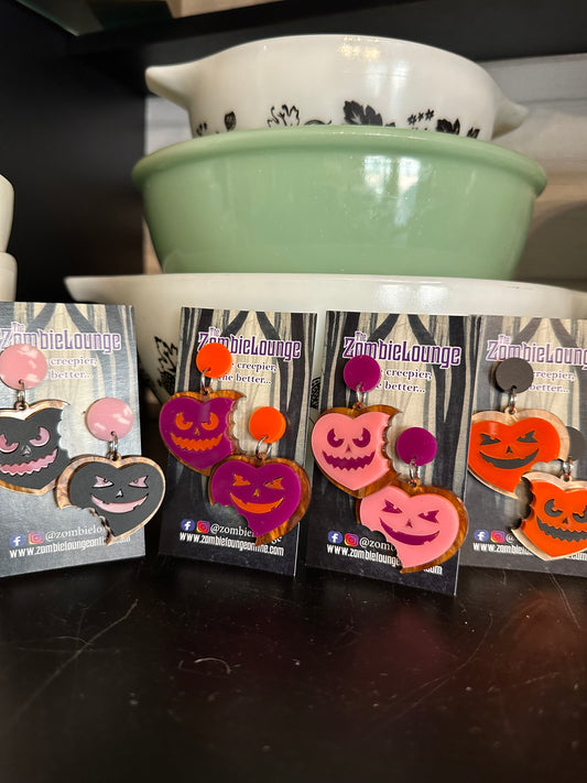 Valloween Heart Cookie Earrings