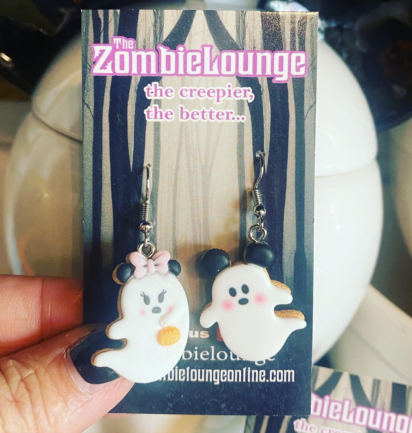 Ghost Mickey Cookie Earrings