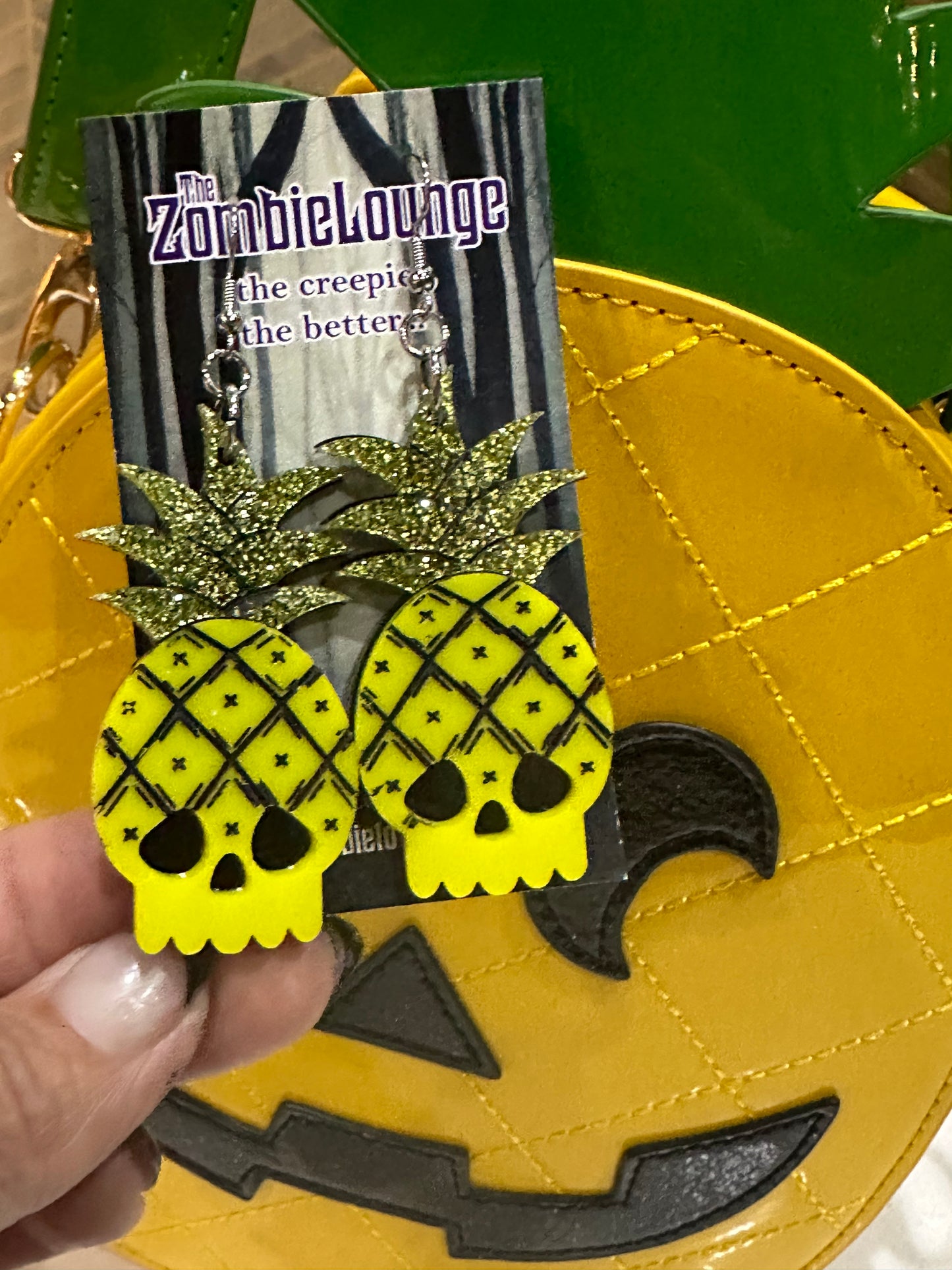 Pineapple Skull Earrings