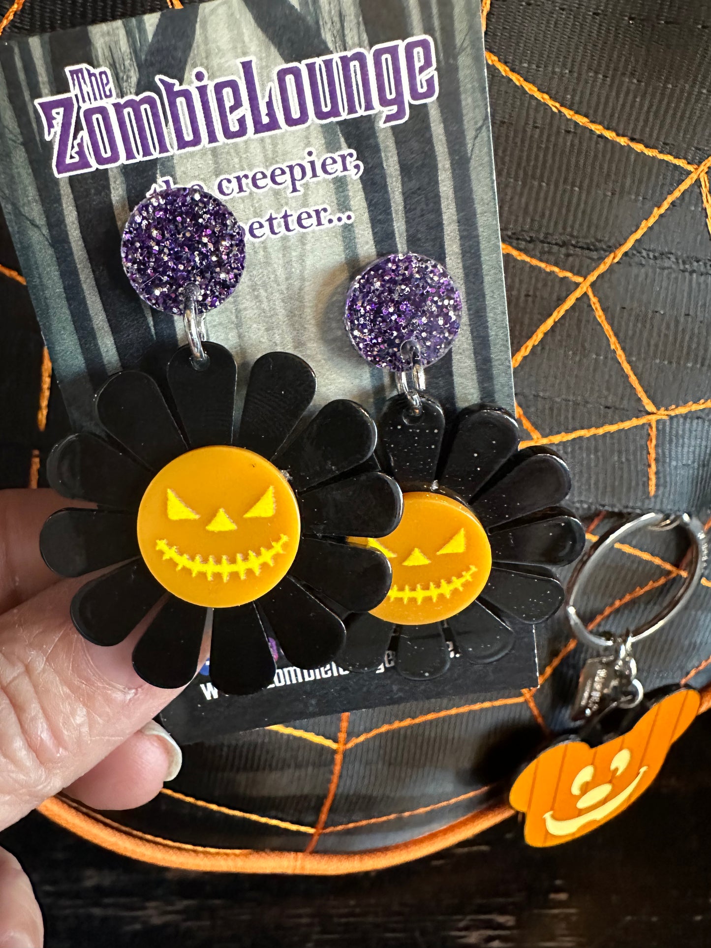 Flower Jack O’ Lantern Earrings