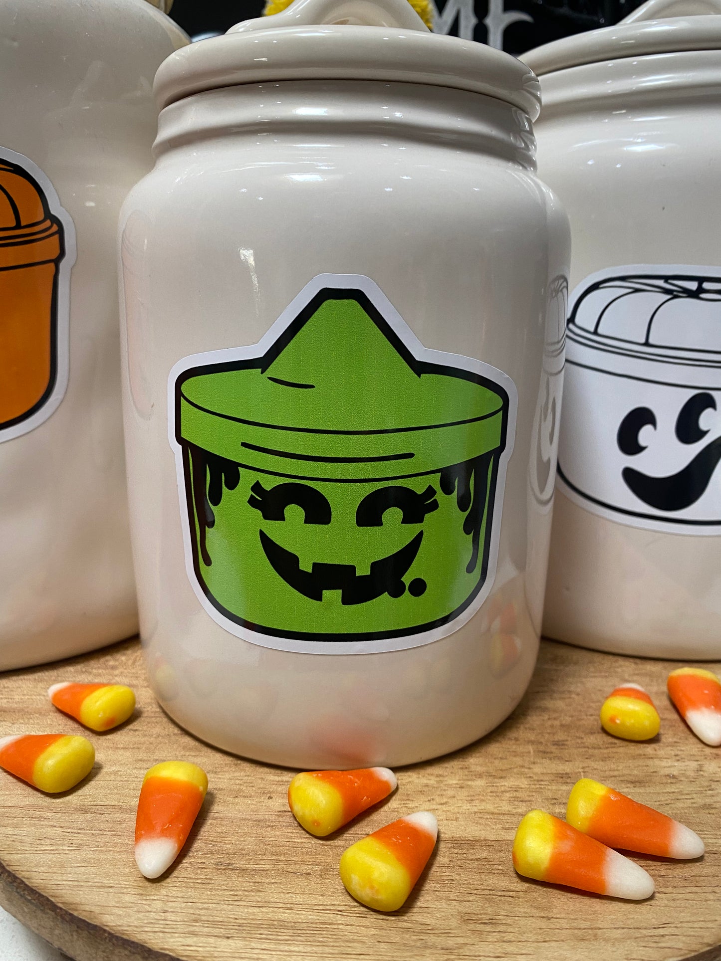 Retro Halloween Bucket Sticker Set