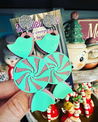 Pastel Mint Candy Earrings