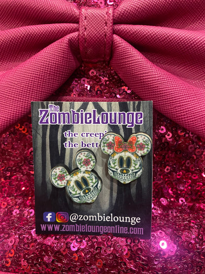 Sugar Skull Mouse Earrings