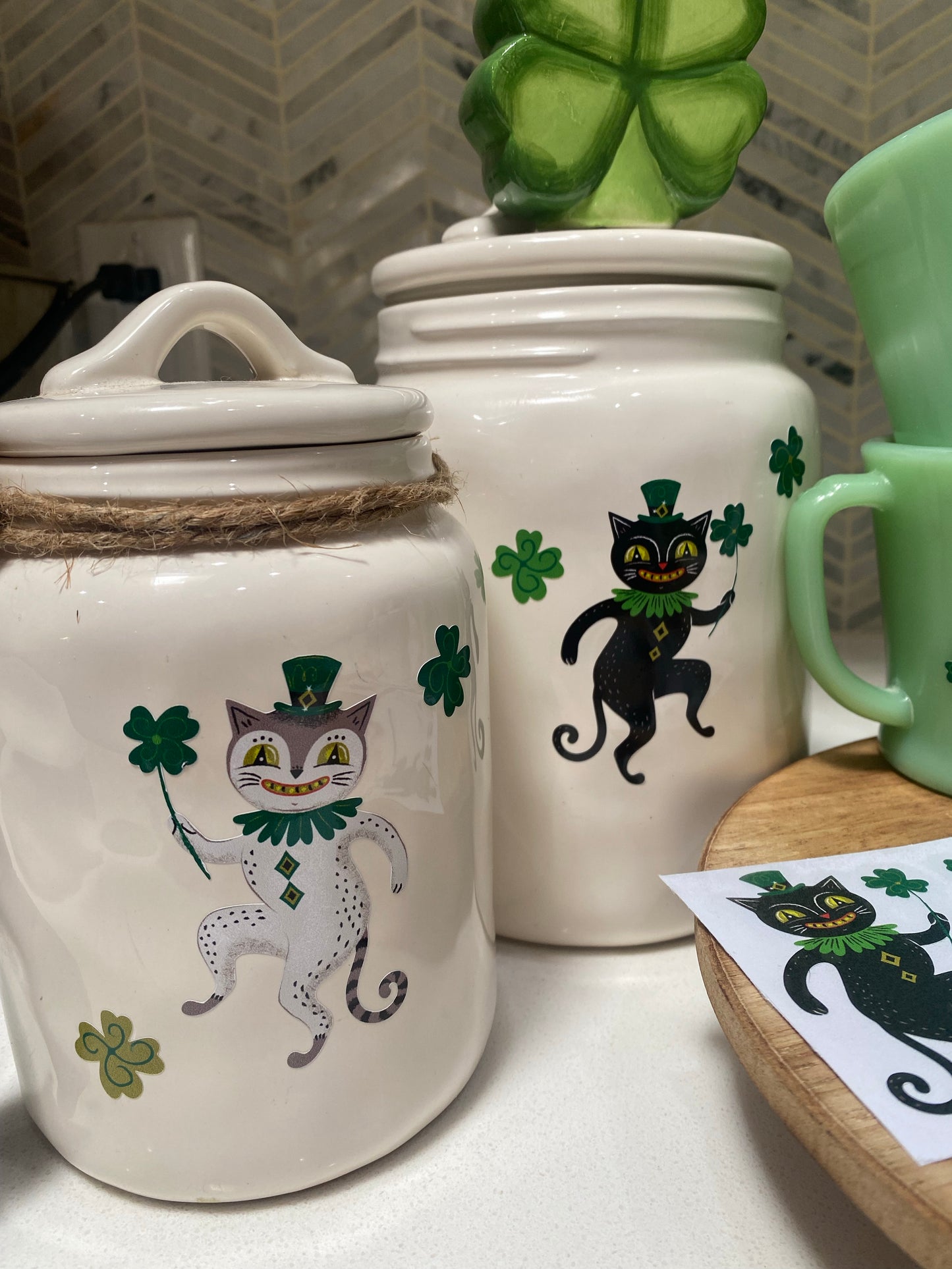 Johanna Parker Design Lucky Cats and Clovers Decals