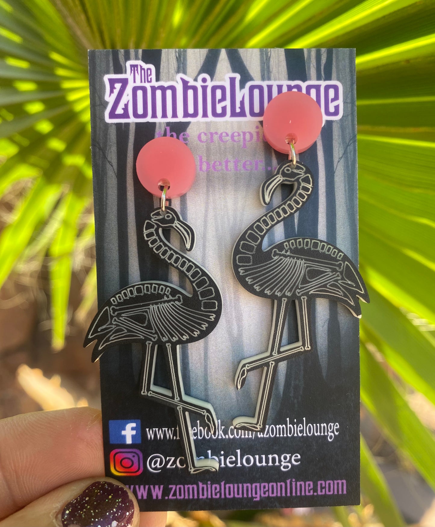 Flamingo Skeleton Earrings