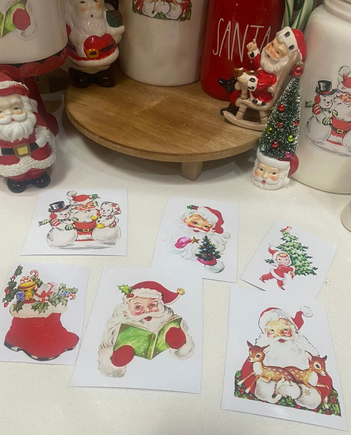 Vintage Santa Christmas Decals