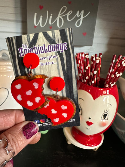 Valentines Heart Cookie Earrings