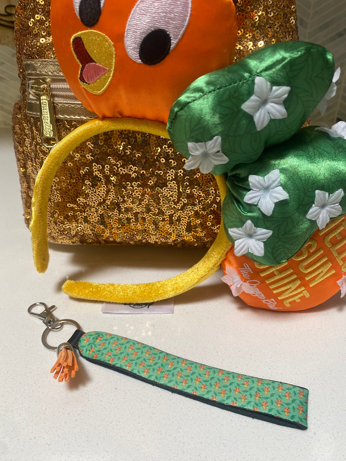 Orange Bird Wristlet keychain