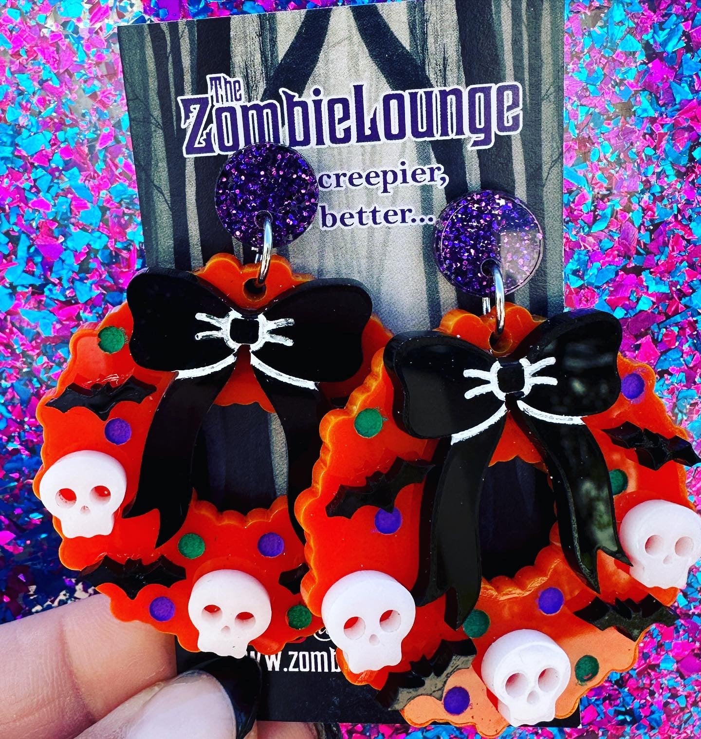 Spooky Wreath Earrings