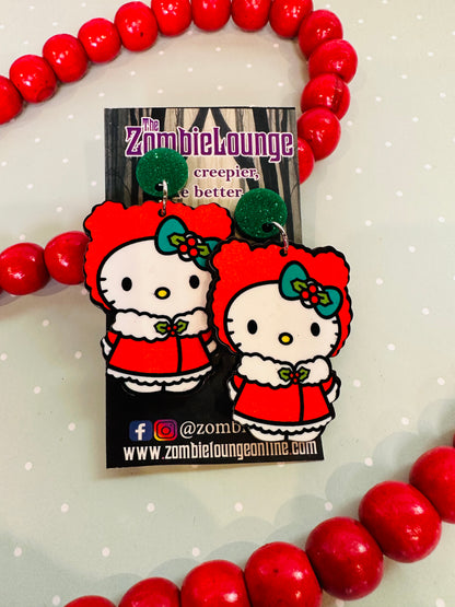 Christmas Kitty Earrings