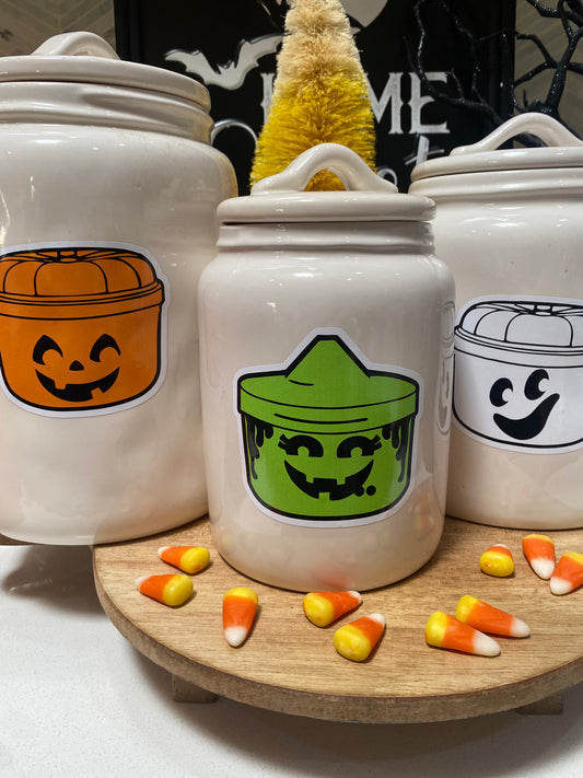 Retro Halloween Bucket Sticker Set