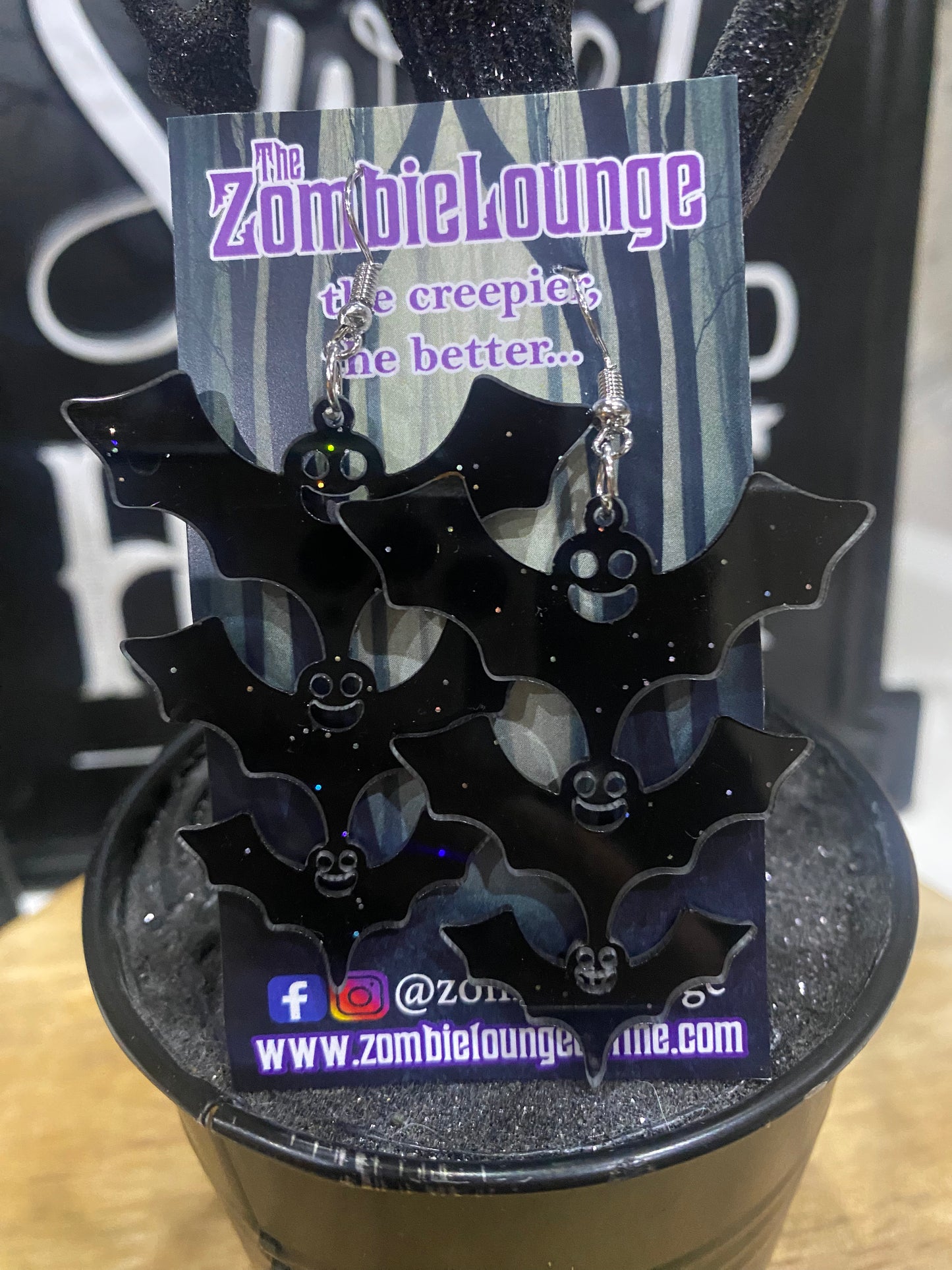 Hanging Bat Earrings