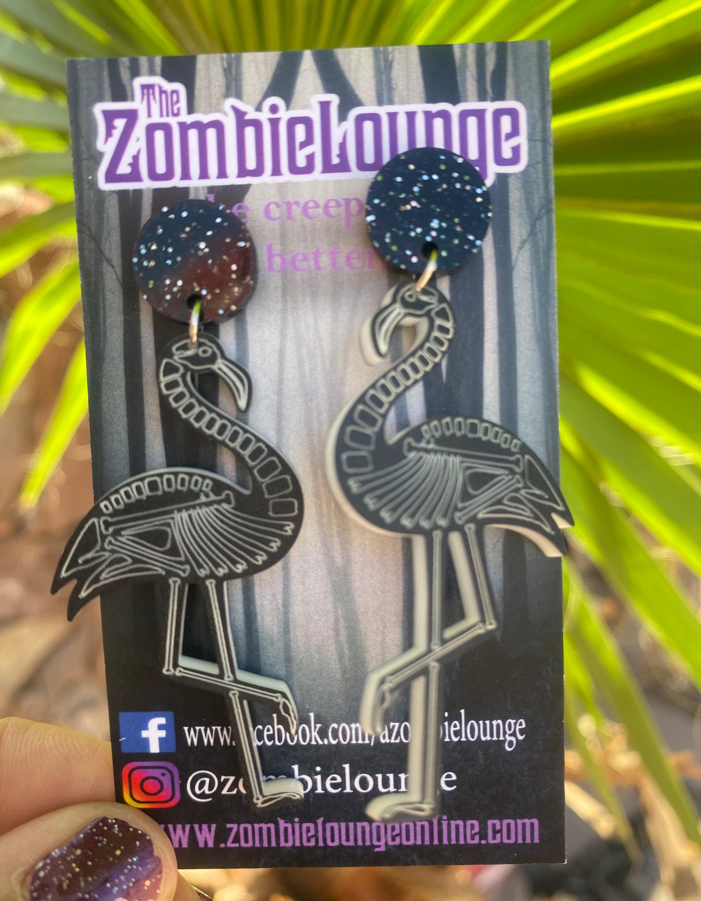 Flamingo Skeleton Earrings