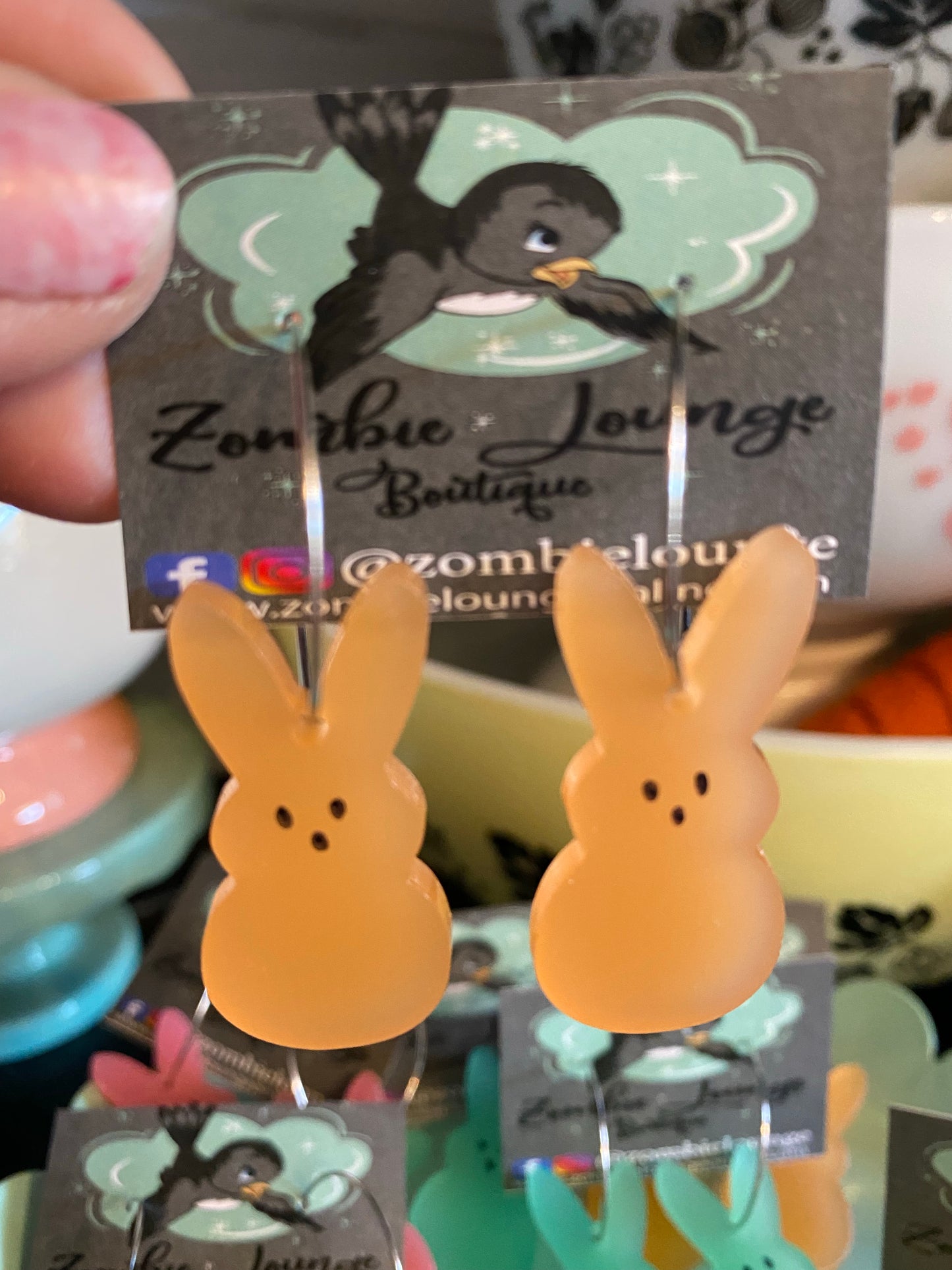 Peeps Bunny Hanging Earrings