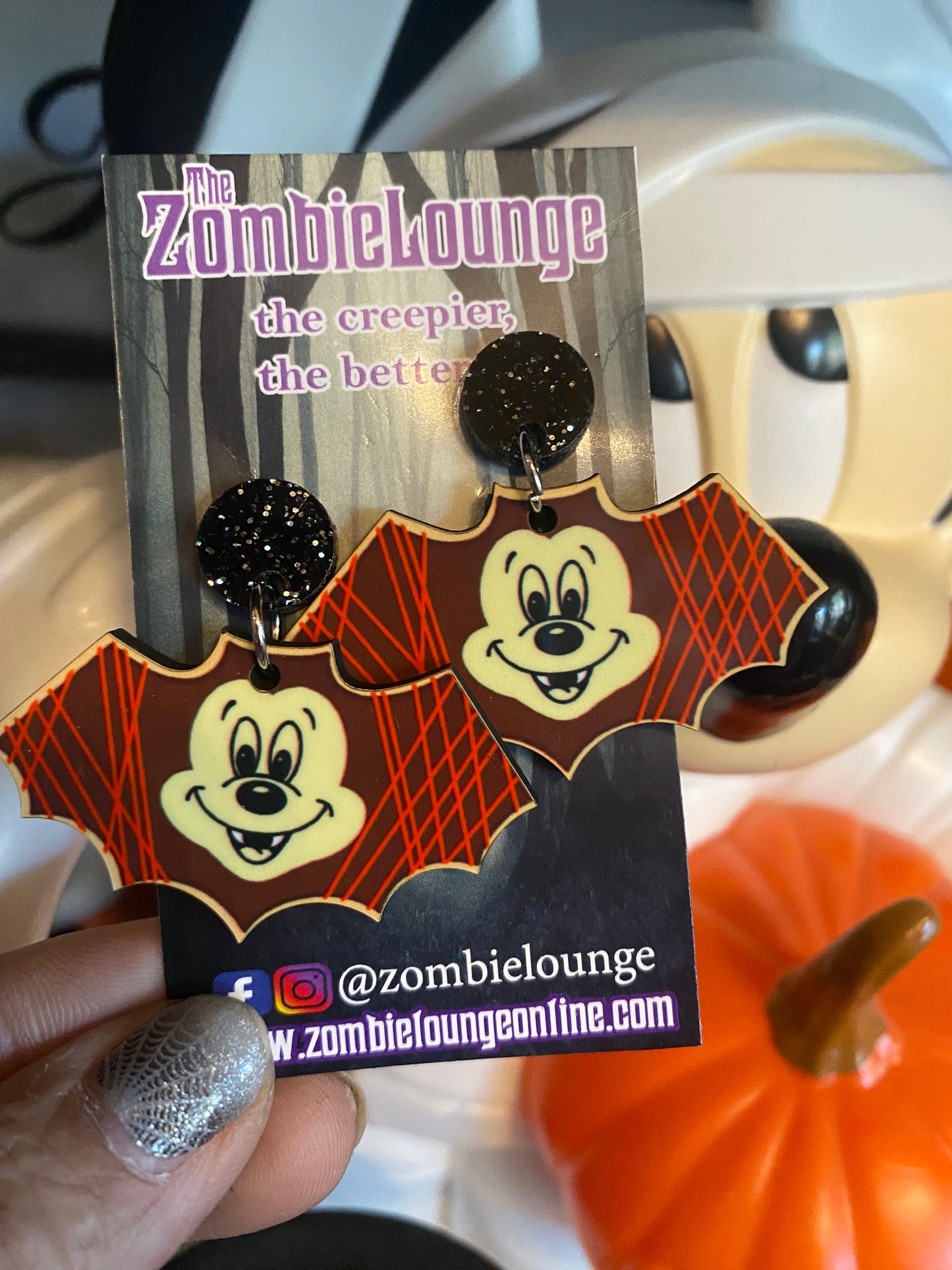 Vampire Bat Cookie Earrings