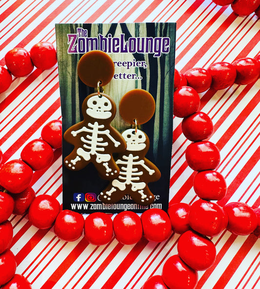 Gingerbread Skeleton Earrings