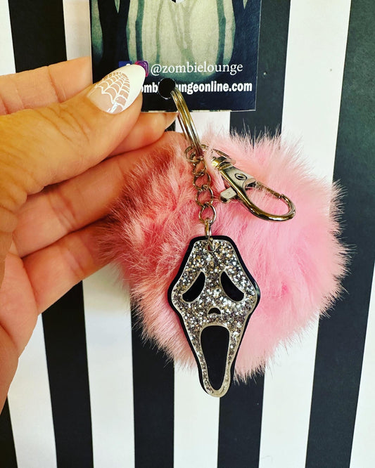 Pom Ghost Face Keychain/bag charm