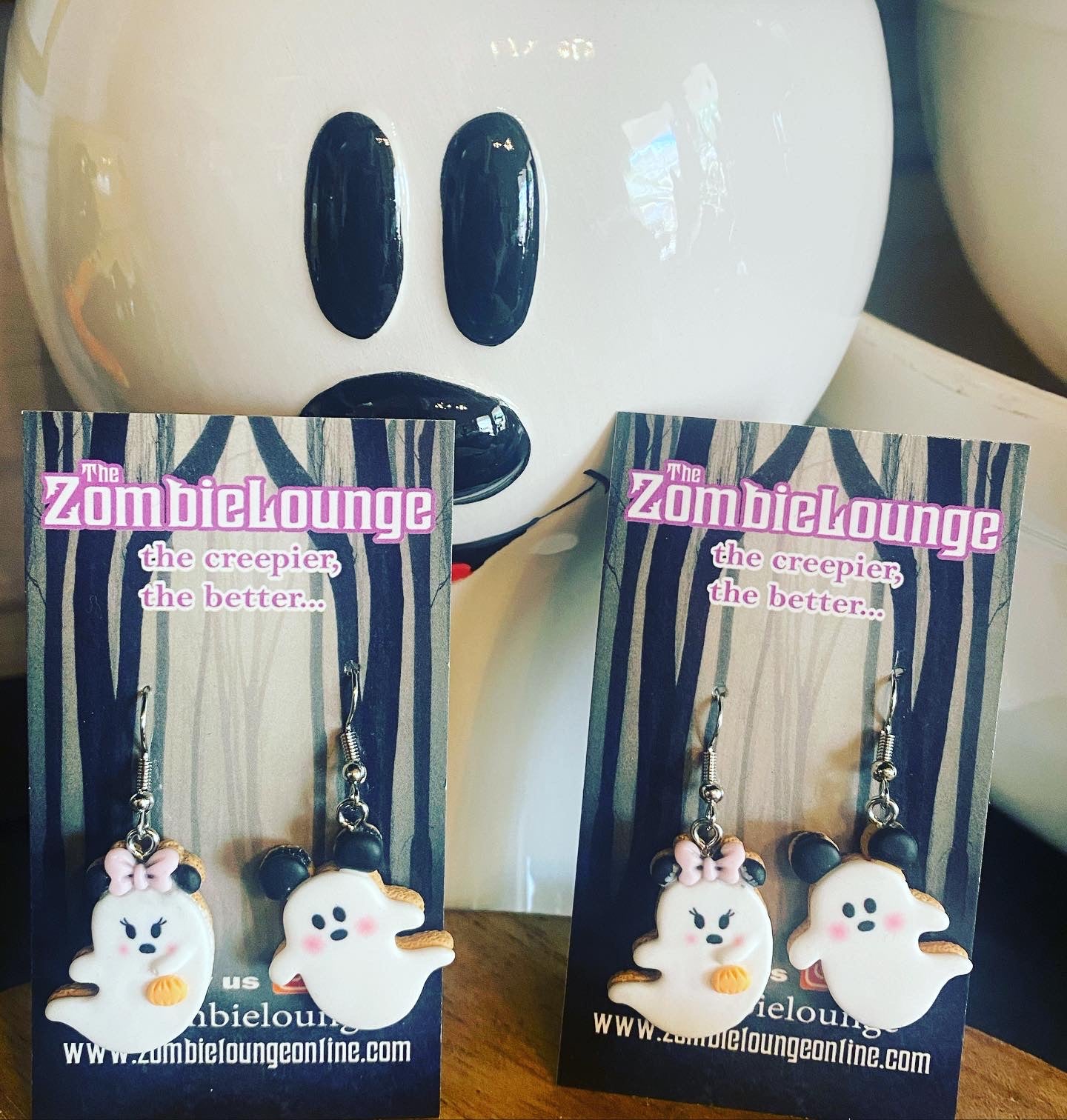 Ghost Mickey Cookie Earrings