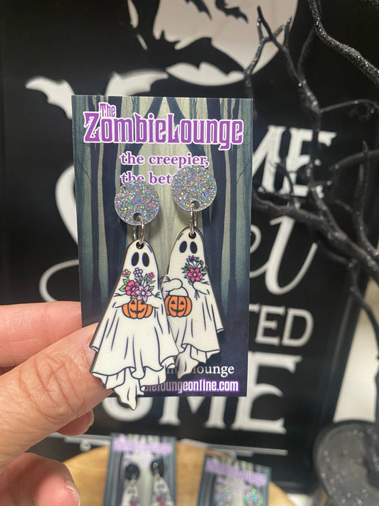 Floral Vintage Ghost Earrings