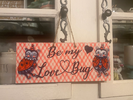 Johanna Parker Design Plaid Love Bugs Sign